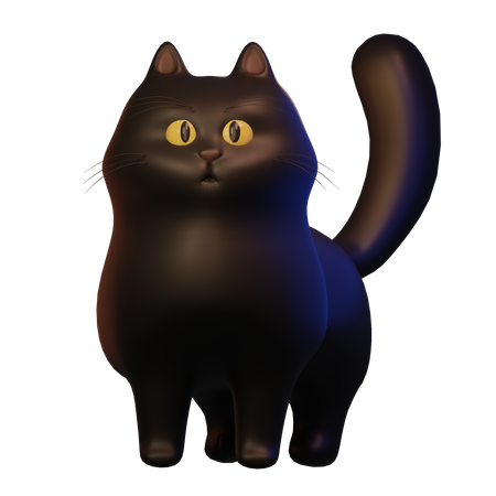 Gato preto  3D Icon