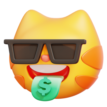 Emoji de gato rico  3D Icon