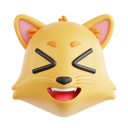 Gato riendo  3D Icon