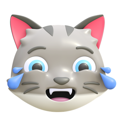 Gato rindo  3D Icon
