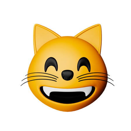 Emoji de gato sonriente con ojos sonrientes  3D Icon