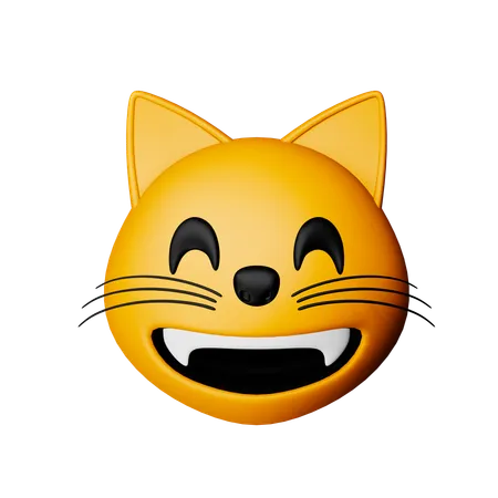 Emoji de gato sonriente con ojos sonrientes  3D Icon