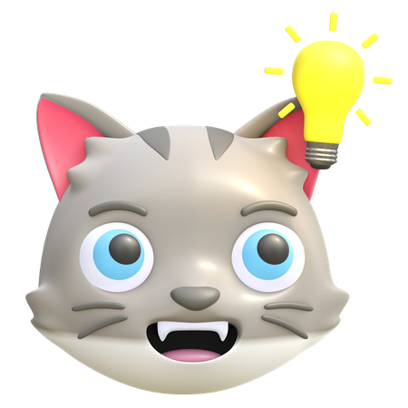 Gato tiene una idea  3D Emoji