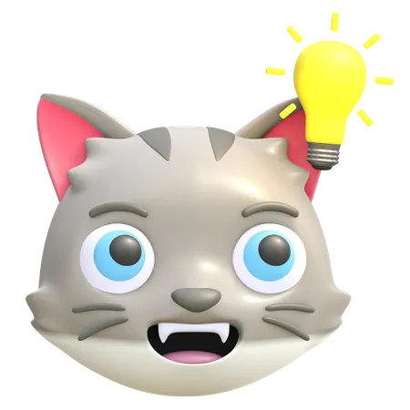 Gato tiene una idea  3D Emoji