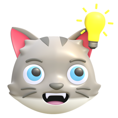 Gato tenha uma ideia  3D Emoji
