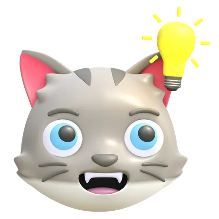Gato tenha uma ideia  3D Emoji