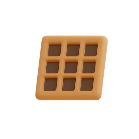 Gaufre au chocolat  3D Illustration