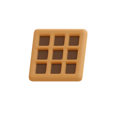 Gaufre au chocolat  3D Illustration