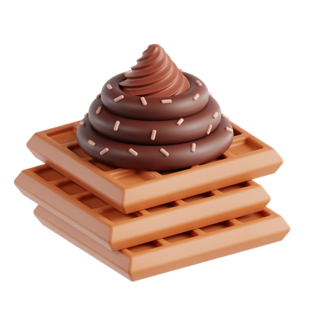 Gaufre au chocolat avec glace  3D Icon