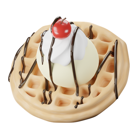 Glace à la gaufre  3D Icon