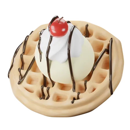 Glace à la gaufre  3D Icon