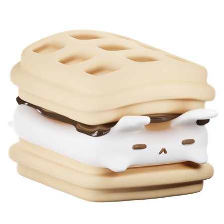 Sandwich aux gaufres  3D Icon