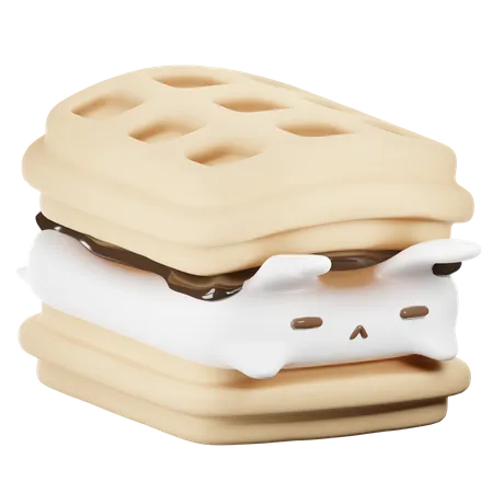 Sandwich aux gaufres  3D Icon