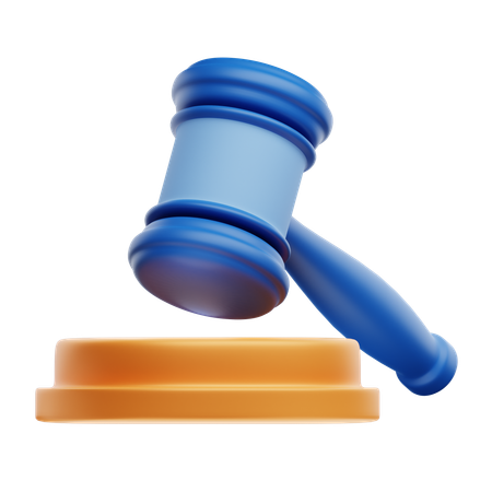 Gavel And Hammer  3D Icon