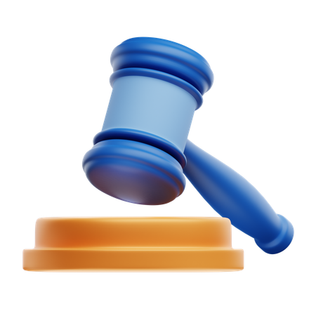 Gavel And Hammer  3D Icon