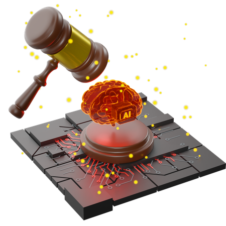 Gavel Ruling Against Copyright Infringement  3D Icon