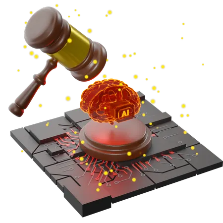 Gavel Ruling Against Copyright Infringement  3D Icon