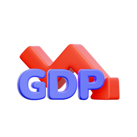 GDP 감소  3D Icon
