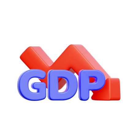 GDP Decline  3D Icon