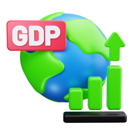 GDP 성장  3D Icon