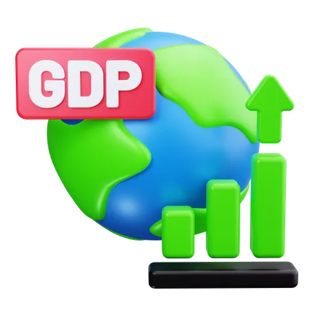 GDP 성장  3D Icon