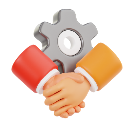 Gear And Handshake  3D Icon