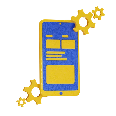 Gear And Phone  3D Icon