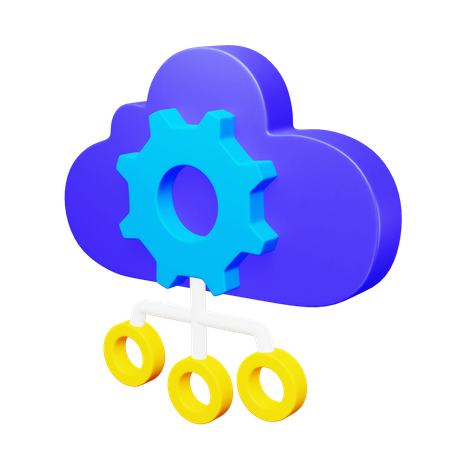 Gear Cloud Settings  3D Icon