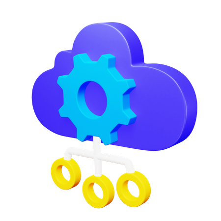 Gear Cloud Settings 3D Icon