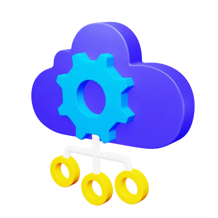 Gear Cloud Settings  3D Icon