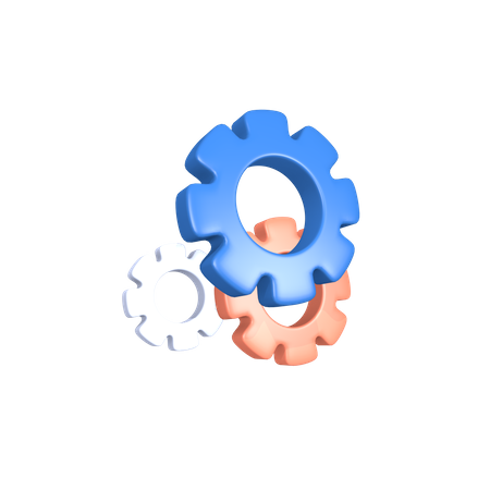 Gear setting  3D Illustration