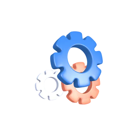 Gear setting  3D Illustration