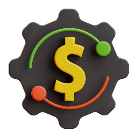 Gear Setting Money  3D Icon