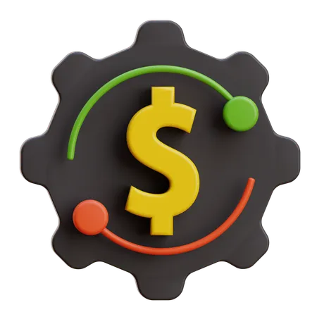 Gear Setting Money  3D Icon