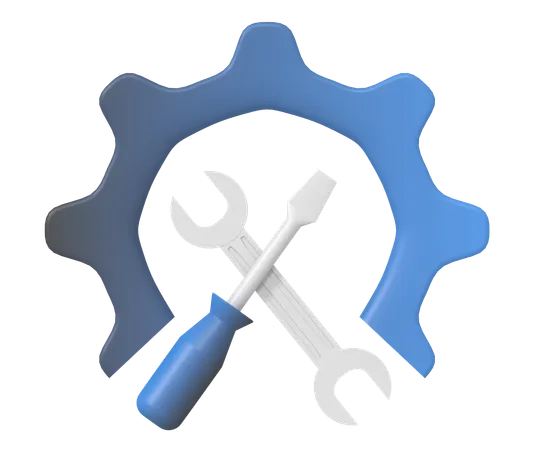 Gear setting wrench screwdriver  3D Icon