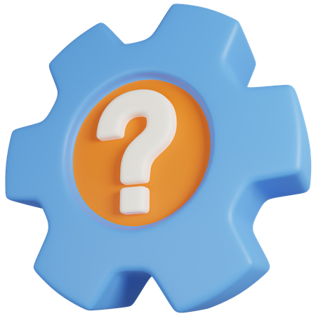 Gear With Question Mark  3D Icon