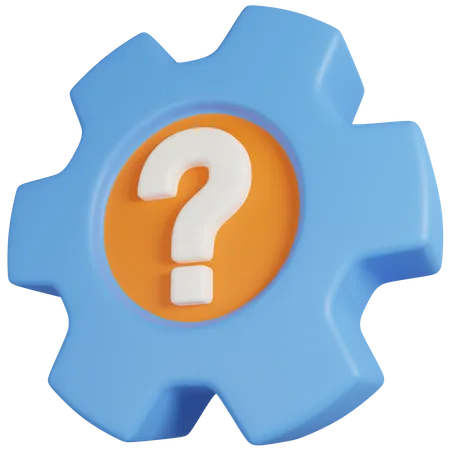 Gear With Question Mark  3D Icon