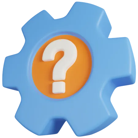 Gear With Question Mark 3D Icon