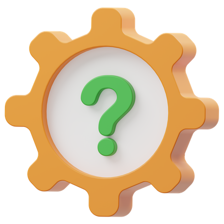 Gear With Question Mark  3D Icon