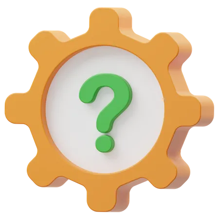 Gear With Question Mark  3D Icon