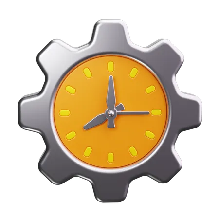 Gears Clock  3D Icon