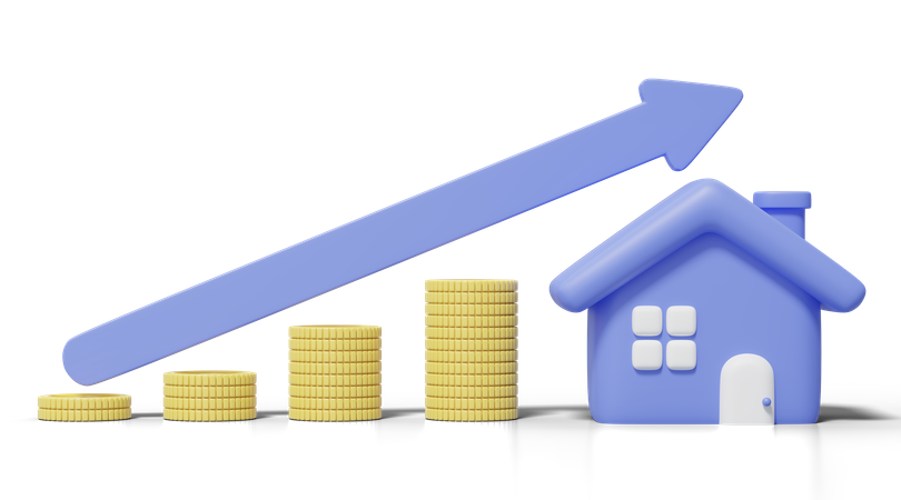 Aufbau von Investitionswachstum  3D Illustration