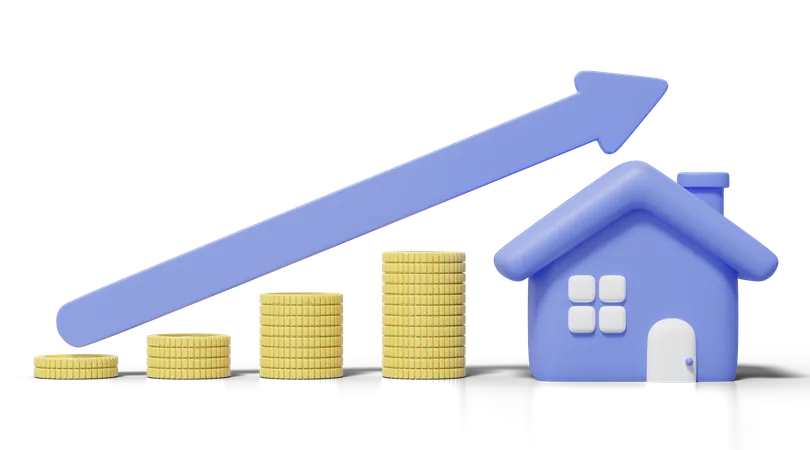 Aufbau von Investitionswachstum  3D Illustration