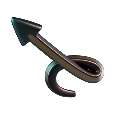 Gebogener Pfeil  3D Icon