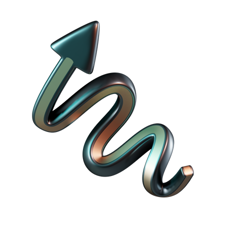 Gebogener Pfeil  3D Icon