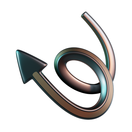 Gebogener Pfeil  3D Icon