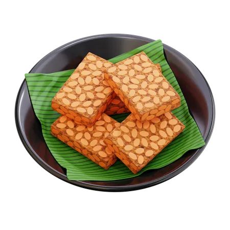 Frittiertes Tempeh, indonesisches Essen  3D Icon