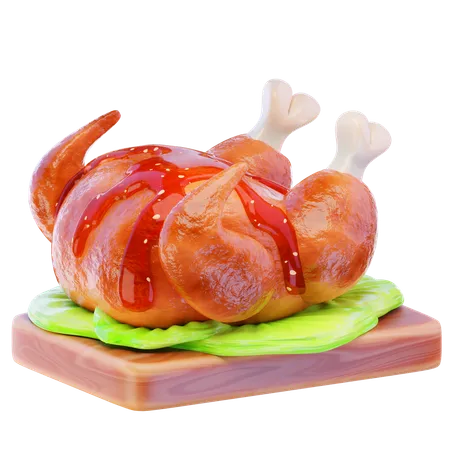 Gebratenes Hähnchen, Truthahn  3D Icon