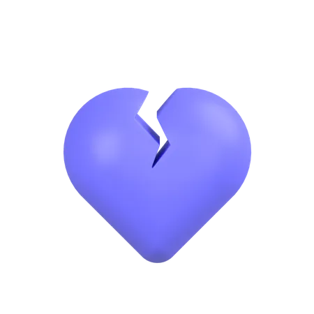 Gebrochenes Herz  3D Icon