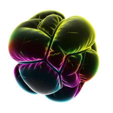 Gebundener Ballon Neon abstrakt  3D Icon